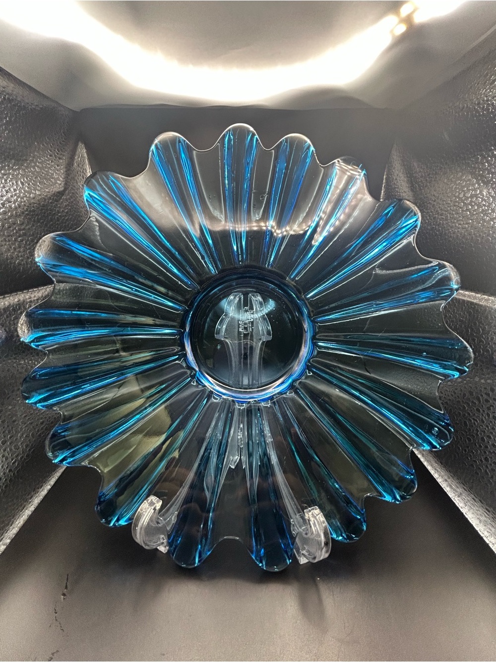 Fostoria Celestial Blue Rib 11-1/2" Round Star Platter Plate Dish